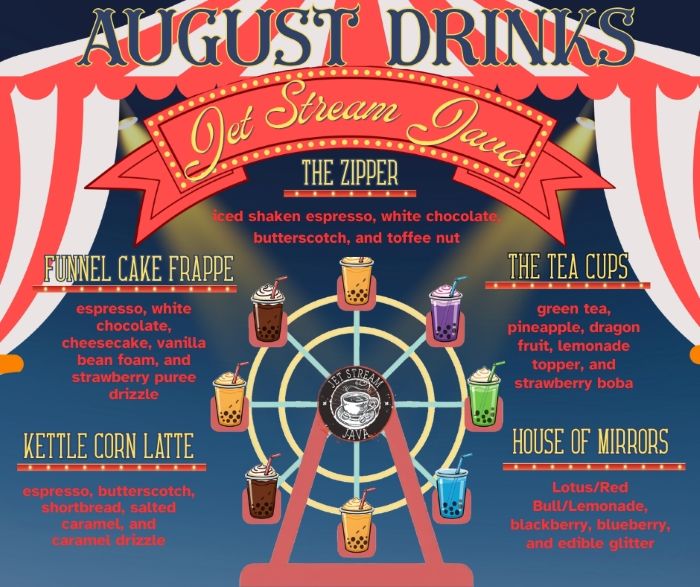 Jet Stream Java August Menu